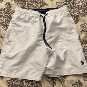 Men white swim trunks